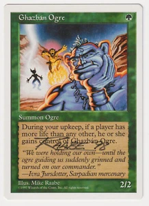 Signed Ghazban Ogre MP 5th Edition Artist Mike Raabe Dated '98 MTG Magic Vintage - Picture 1 of 2