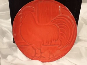Frankoma -Rooster- 94TR 6 1/4” Trivet - Hot Plate - Flame Red! - Picture 1 of 6