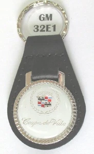 White Coupe de Ville 32E1 Black Leather Chrome Key Ring 1989 1990 1991 1992 1993 - Picture 1 of 5