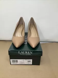ZAPATO DE SALÓN LAUREN RALPH LAUREN LANETTE TACÓN ALTO MUJER TALLA 8 B Natural - Imagen 1 de 11