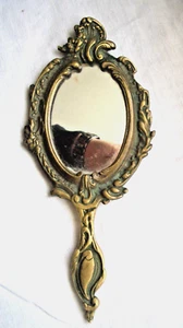 Handspiegel Schminkspiegel Spiegel Jugensdtil Art Messing filigrane Verzierungen - Bild 1 von 12