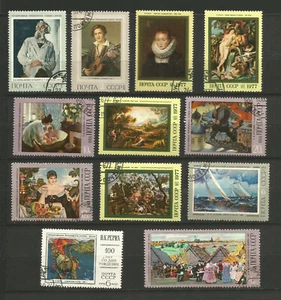 Russie années 70 tableaux 12 timbres oblitérés /T6577 - Foto 1 di 1