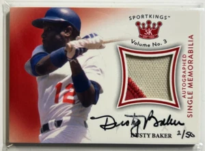 Dusty Baker AUTO~PATCH #/50 Sportkings Single Vol 3 2021 Certified Autograph SP - Picture 1 of 2