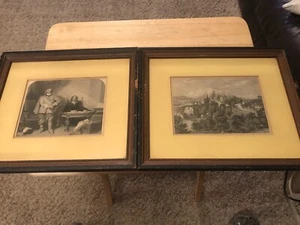 2 Lithographs Litho Oliver Cromwell & John Milton W WELLSTOOD SC L ROHBOOK 1969? - Picture 1 of 12