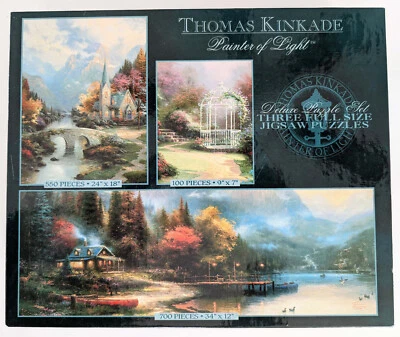 Rompecabezas Thomas Kinkade Pintor of Light Deluxe 3 de colección 100/550/700 piezas Foto 1 de 3