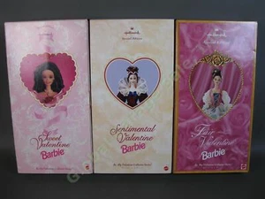 3 Hallmark Be My Valentine 1 2 3 Barbie Doll Set 95 96 97 Sweet Sentimental Fair - Picture 1 of 8