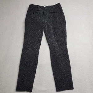 GAP Womens Pants Signature Skinny Ankle Size 6R Black cheetah print  - Picture 1 of 12
