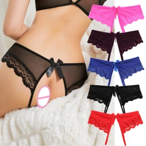 6 Pack Women's Sexy Lace Panties Briefs Underwear Open Crotch Thongs Lingerie ⇗ - Picture 1 of 25