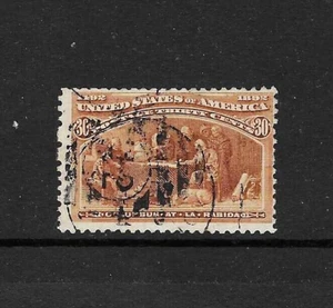 US Scott # 239 used 30 cent, Columbian, orange brown, Fine centering,  sound - Picture 1 of 2