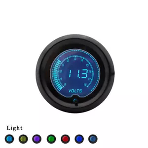 2" 52mm Universal Car LCD Adjustable 7 Colors Digital Volt Gauge Meter - Picture 1 of 11