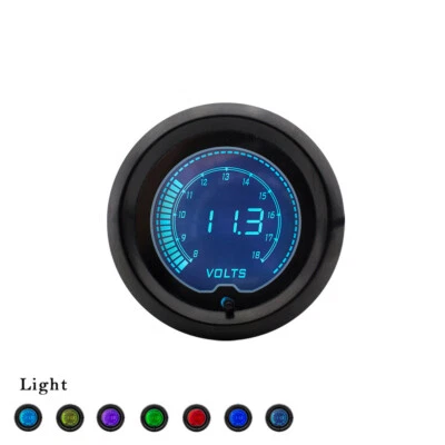 2" 52mm Universal Car LCD Adjustable 7 Colors Digital Volt Gauge Meter - Image 1 of 4