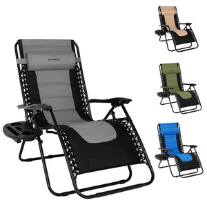 TOMSHOO Outdoor Zero Gravity Chair Folding Lounge Chair for Lawn Backyard B2H0 - Picture 1 of 32