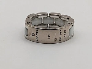 Chanel Vintage Ultra Ring in 18K White Gold & White Ceramic Size 7.25 - Picture 1 of 12