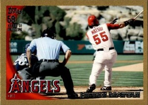 2010 Topps Update Gold Hideki Matsui #US-10 Los Angeles Angels 0299/2010