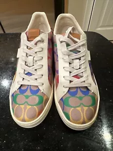 COACH Citysole Skate Pride Collection Rainbow Signature Canvas Low Top Sneakers - Picture 1 of 18