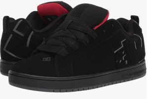 DC Shoes Men's Court Graffik Skateboarding Sneaker Black/Red - Picture 1 of 4