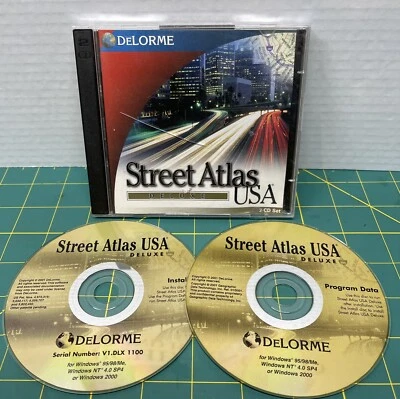 DeLorme Street Atlas USA Deluxe Genuine! For Windows 05/98/Me - Image 1 of 3