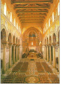CARTOLINA SICILIA SICILY POSTCARD MONREALE  INTERNO DELLA CATTEDRALE - Picture 1 of 1