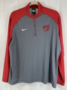 Washington Nationals Nike Dri-Fit MLB Merchandise 1/4 Zip Pullover Red Gray 2XL - Picture 1 of 11