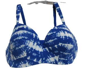 Cacique Bra Lightly Lined T-Shirt Colbalt Blue Tie Dye Size 40DDD No Ununderwire - Picture 1 of 10