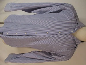 Burberry London Mens Blue University Stripe Cotton Dress Shirt 15.5L 15.5-35/36 - Picture 1 of 3