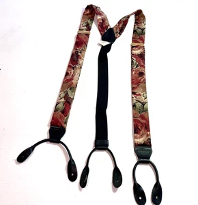 Tirantes florales vintage Bill Blass de seda - Imagen 1 de 7