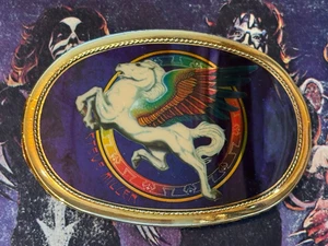 FIBBIA CINTURA MYLAR STEVE MILLER VINTAGE 1977 PACIFICA DA COLLEZIONE - BELLA! - Foto 1 di 2