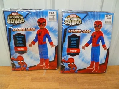 2 Disfraces Marvel Super Hero Squad Spider Man Niño Pequeño Talla 1-2 Body Máscara Foto 1 de 4