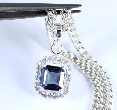 Pingente com certificação de pedra preciosa octógono alexandrita mudança de cor natural 4,35 quilates - Imagem 1 de 4