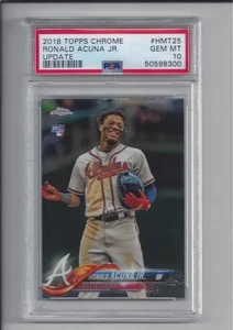 2018 Topps Chrome Update Ronald Acuna Jr. Braves RC Rookie PSA 10 GEM MINT HMT25 - Picture 1 of 2