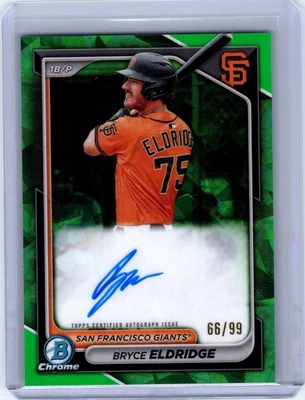 2024 Bowman Sapphire Edition #BSPA-BE Bryce Eldridge Chrome Auto Green #/99 - Image 1 of 2