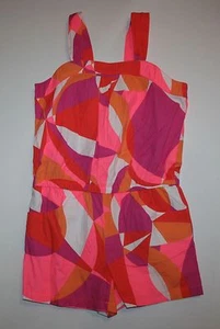 New Gymboree Girls 6 Year Kaleidoscope Print Romper Outfit Summer Bright Pink - Picture 1 of 3