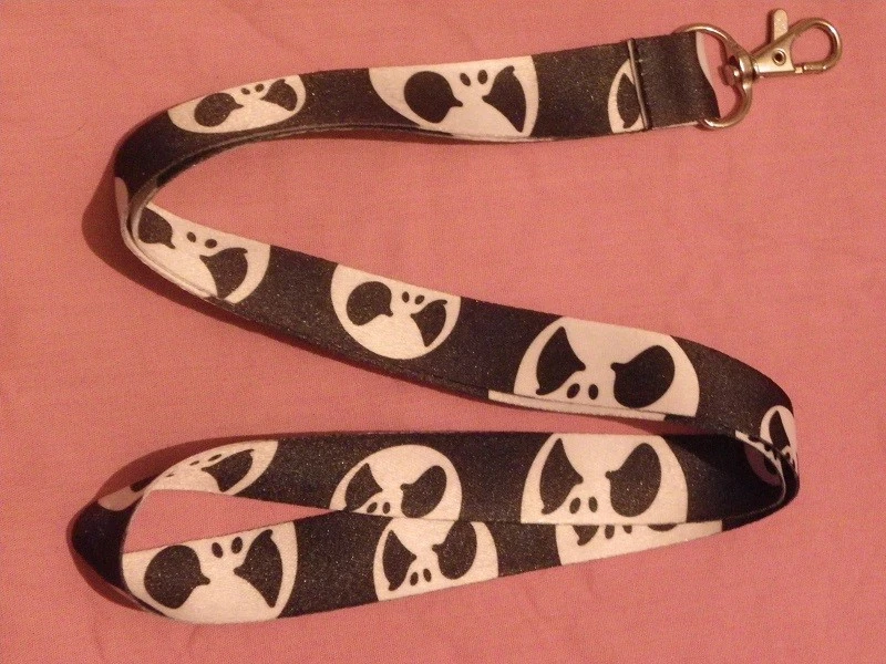 JACK SKELLINGTON tête noir tim TOUR COU porte clef Badge cordon KEYCHAIN lanyard - Photo 1/1