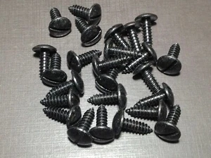 25 #14 x 3/4" black slotted truss head license plate screws Chevy Pontiac Buick - Picture 1 of 5