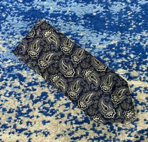 NUEVO Jos. Corbata de seda cachemira azul negra plateada A Bank - Imagen 1 de 4