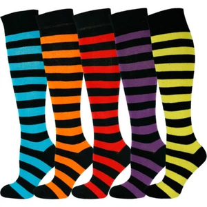 Mysocks 5 Pairs Multi Colour Stripe Knee High Socks - Picture 1 of 1