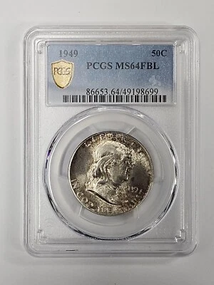 1949 50 Cent PCGS MS64FBL Philadelphia Franklin Half Dollar - Image 1 of 4