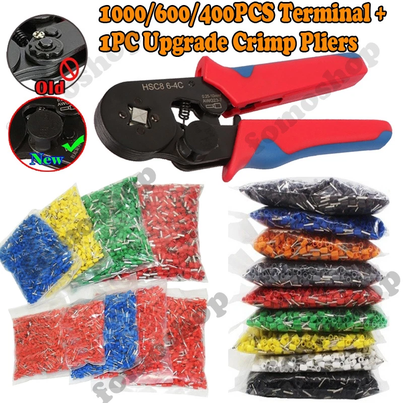 Crimp Connector Insulated Cord Pin End Terminal With 1PC Crimp Pliers Set - Image 1 of 4