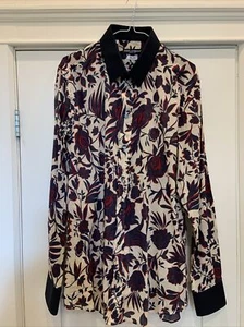 DOLCE & GABBANA SOHO BOHO MAROON BLUE CREAM SHIRT 16 1/2 42 BEATLES PSYCHEDELIC - Picture 1 of 7