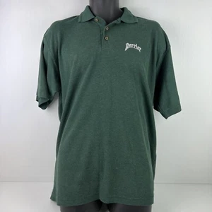 Vintage Perrier Water Embroidered Polo Shirt Mens L Green/White 58/76 - Picture 1 of 8