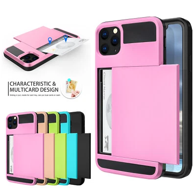 For iPhone 11/11 Pro/11 Pro Max 2019 Wallet Card Slot Hybrid Armor Phone Cover - Image 1 of 4