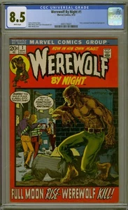 Hombre lobo de noche #1 (1972) CGC 8,5 (VF+) PÁGINAS BLANCAS ¡1er hombre lobo de noche! K - Imagen 1 de 1