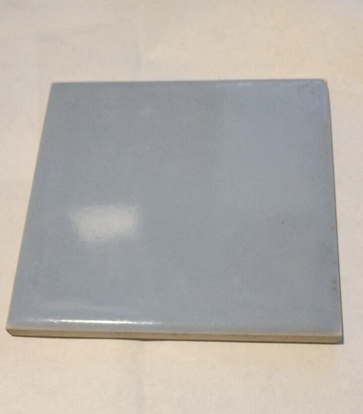 1 mosaico de azulejo de parede EUA 4-3/8" quadrado brilho azul celeste cerâmica década de 1950 retrô vintage - Imagem 1 de 4