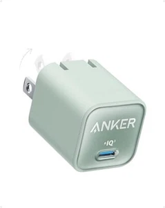 ANKER USB C GaN Charger 30W 511 PIQ 3.0 Cable Not Included - Natural Green - Photo 1 sur 4