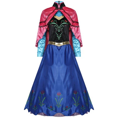 Vestido Princesa Anna Disfraz Juegos con disfraces Para Mujer Vestido Blancanieves Congelado Conjunto Completo Foto 1 de 4