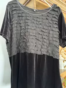 Notations Women Velour Paisley Blouse Sz1 X black  short  Sleeve Gothic Whimsy - Picture 1 of 8
