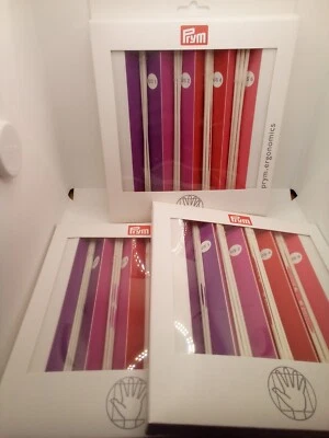 Agujas de tejer ergonómicas Prym 3 cajas 4 juegos cada una tallas 1 2 4 6 Foto 1 de 4