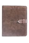Cover Case Stand iPAD 2 3 & 4 Brown Suede & Croc print Strap Genuine Leather