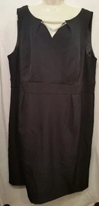 LE BOS Womens 22W Black Sleeveless Career DRESS - Picture 1 of 4