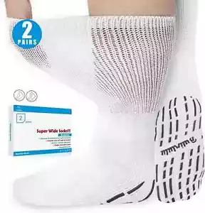 Bulinlulu Extra Width Compression Socks 4 Pair Super Wide Diabetic Brand New Box - Picture 1 of 7